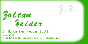 zoltan heider business card